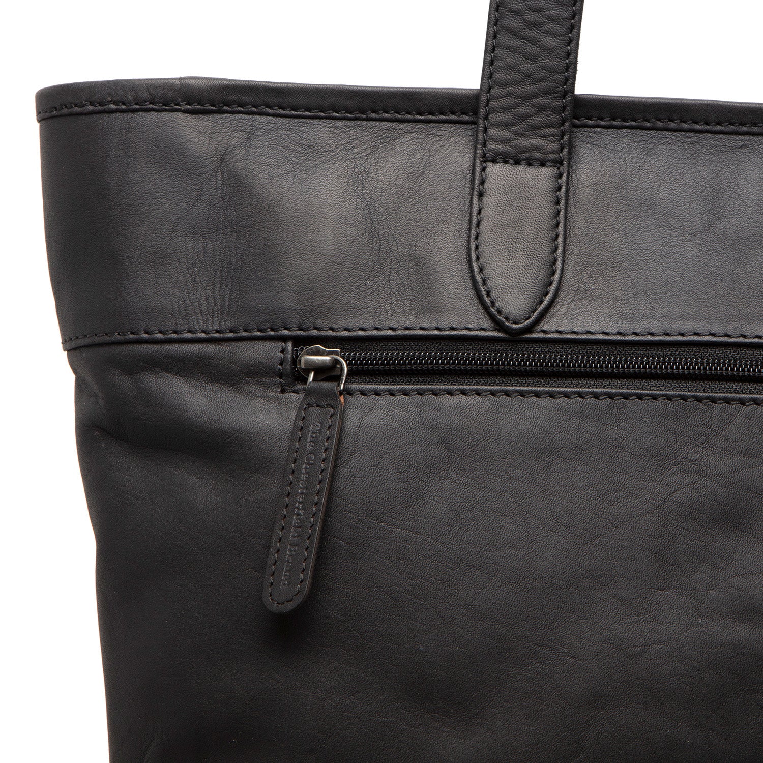 Leather Shopper Black Monza