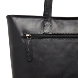 Leather Shopper Black Pisa