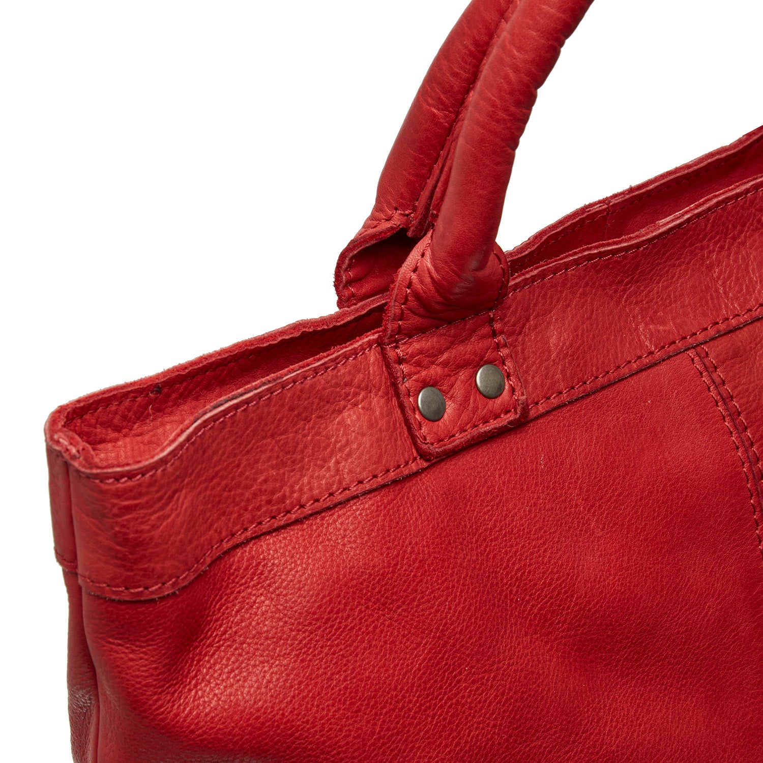 Leather Shopper Red Ontario