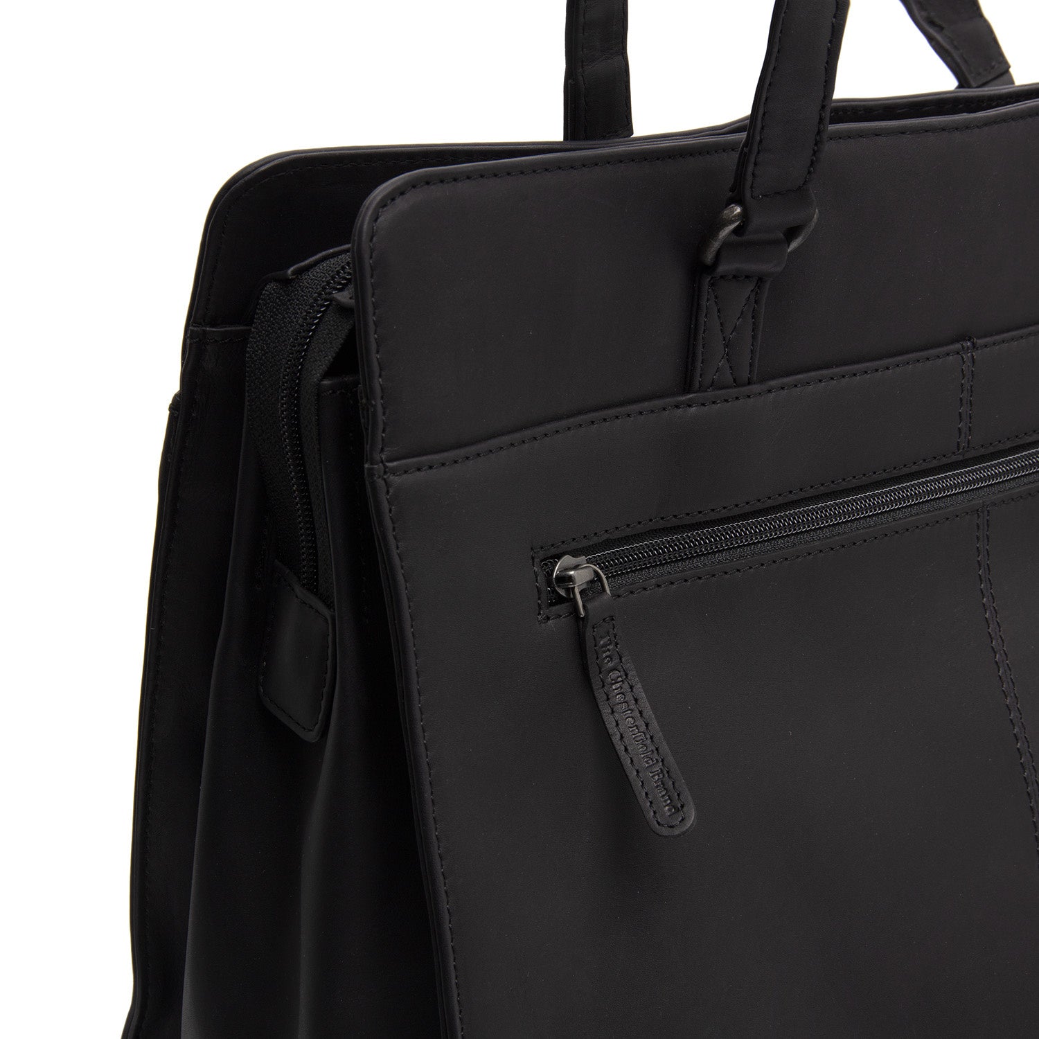 Leather Shopper Black Fidenza