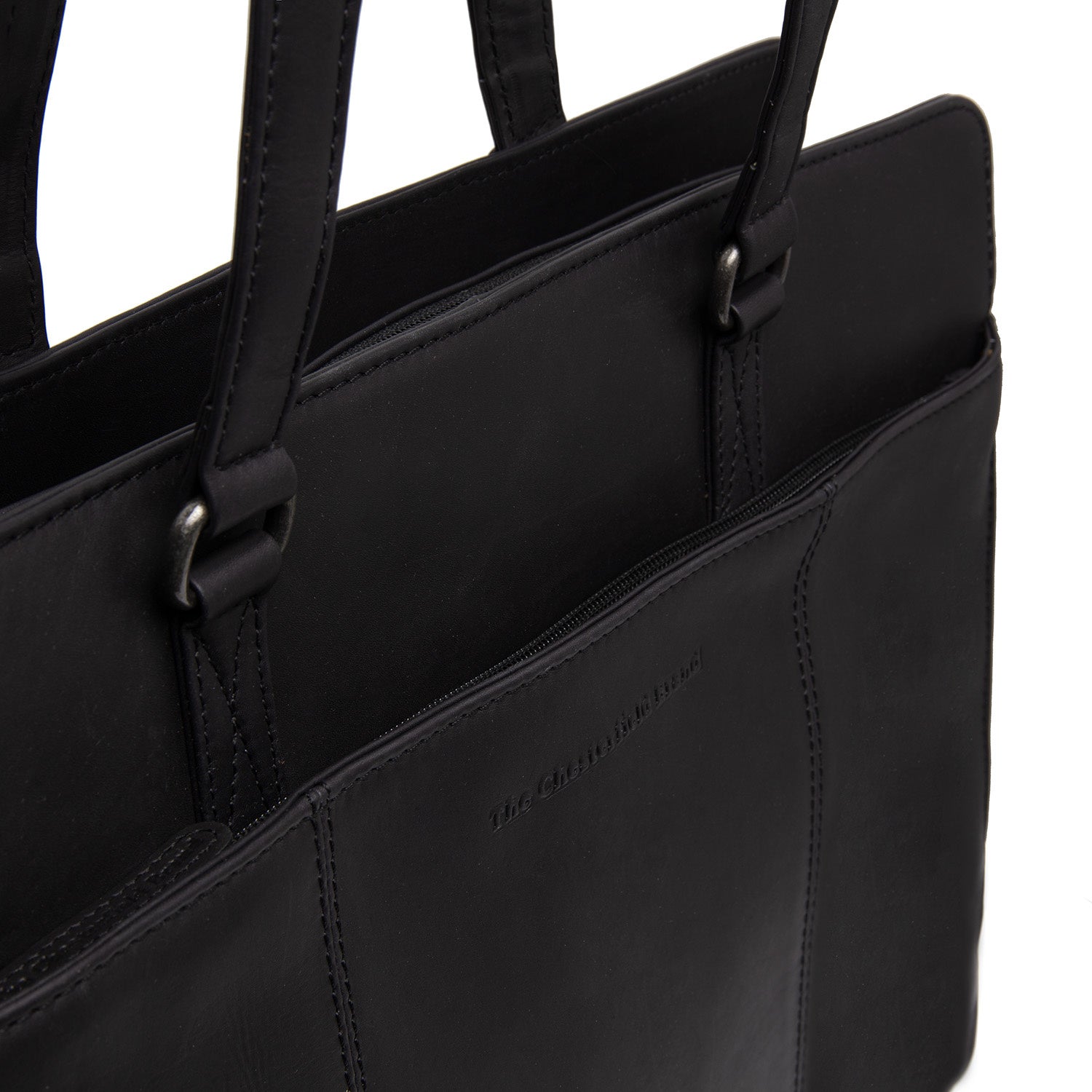 Leather Shopper Black Fidenza