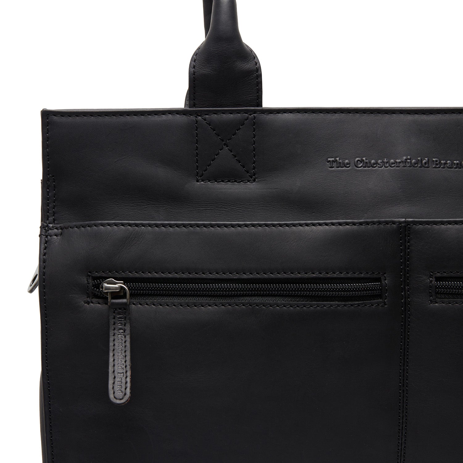 Leather Shopper/Diaper bag Black Elody