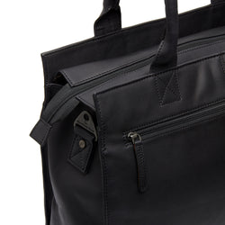 Leather Shopper/Diaper bag Black Elody