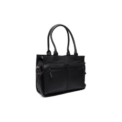 Leather Shopper/Diaper bag Black Elody