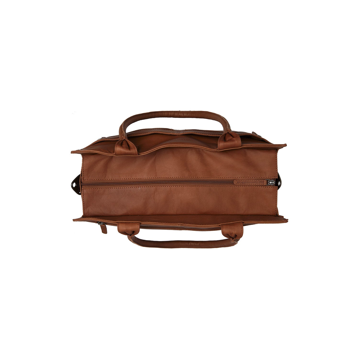 Leather Shopper/Diaper bag Cognac Elody