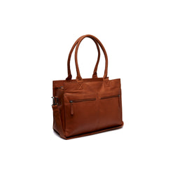 Leather Shopper/Diaper bag Cognac Elody