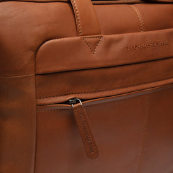 Leather Laptop Bag Cognac Ryan