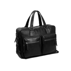 Leather Laptop Bag Black Misha