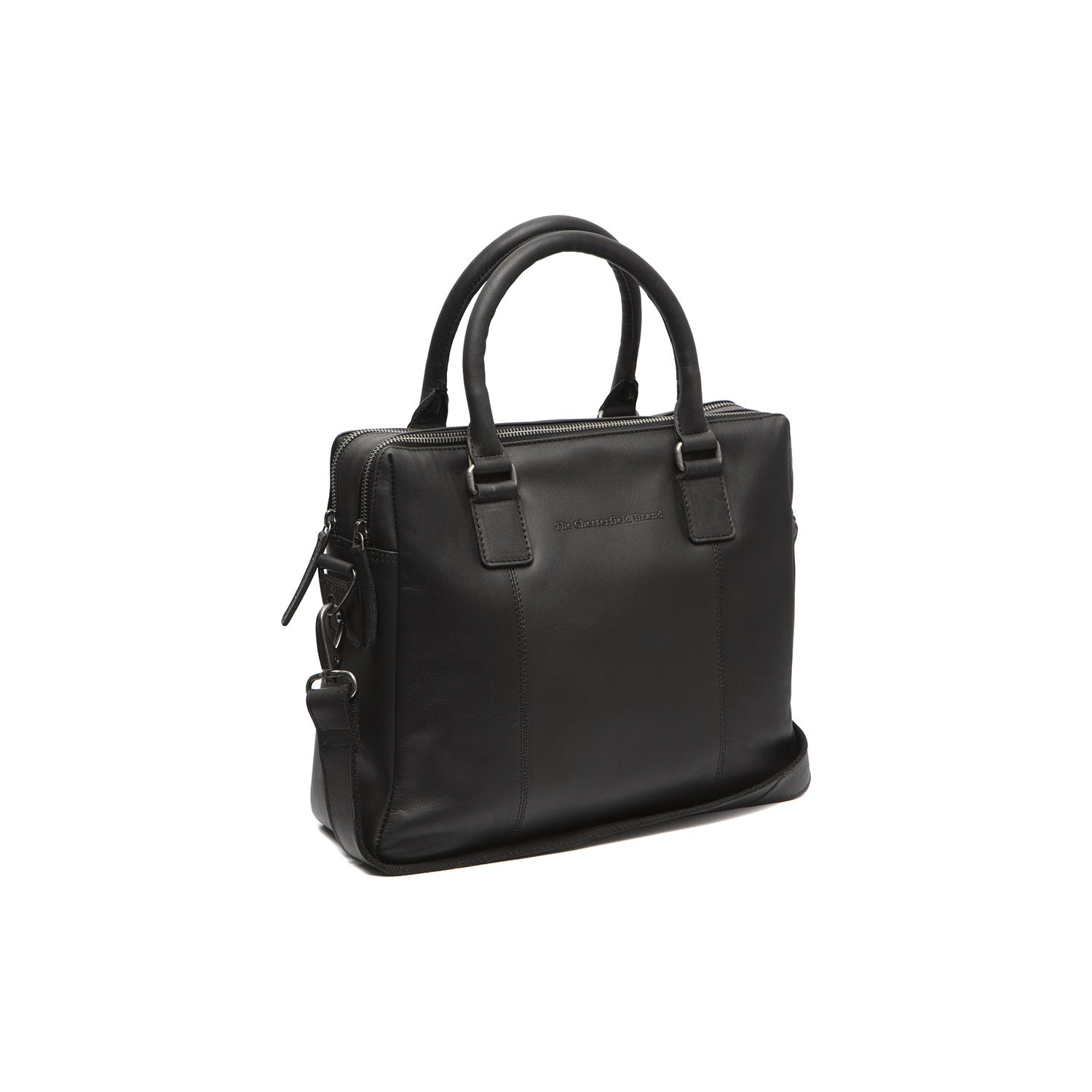 Leather Laptop Bag Black Santiago