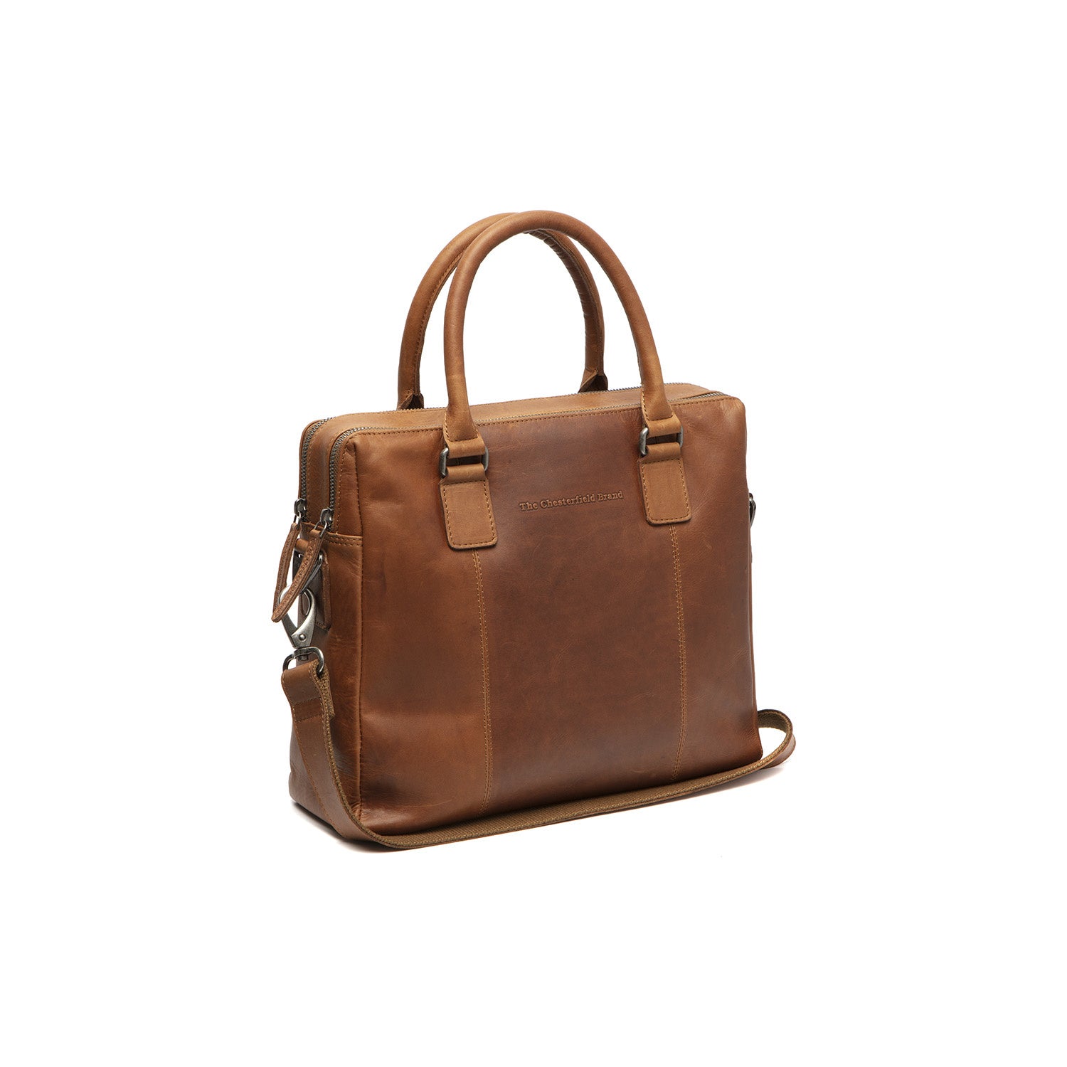 Leather Laptop Bag Cognac Santiago