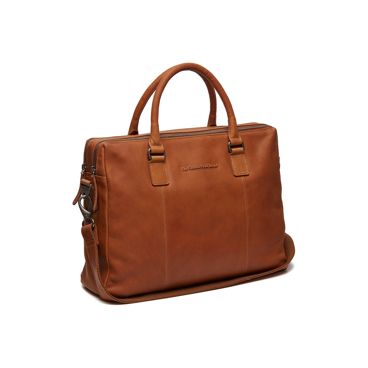 Leather Laptop Bag Cognac Salvador