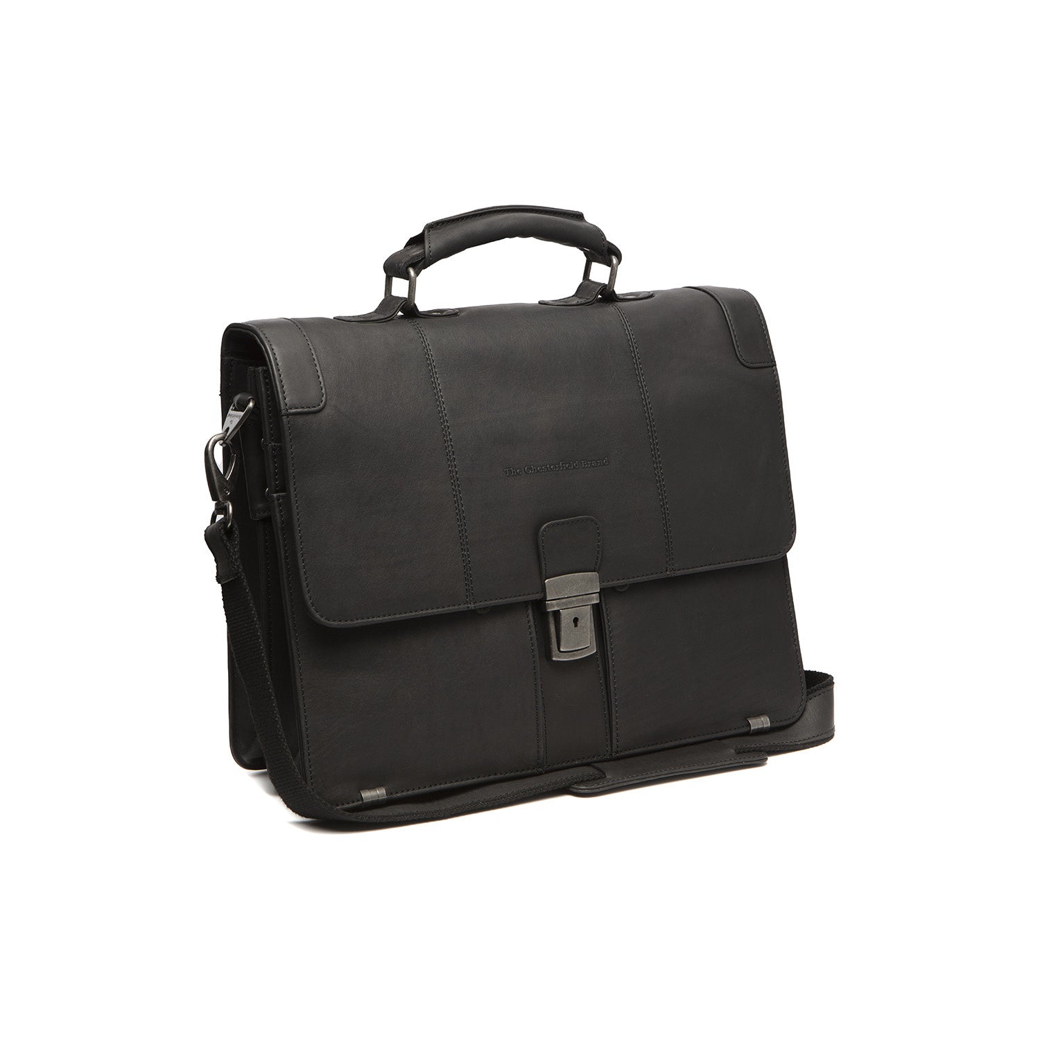 Leather Briefcase Black Stuttgart