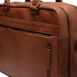 Leather Laptop Bag Cognac Boston