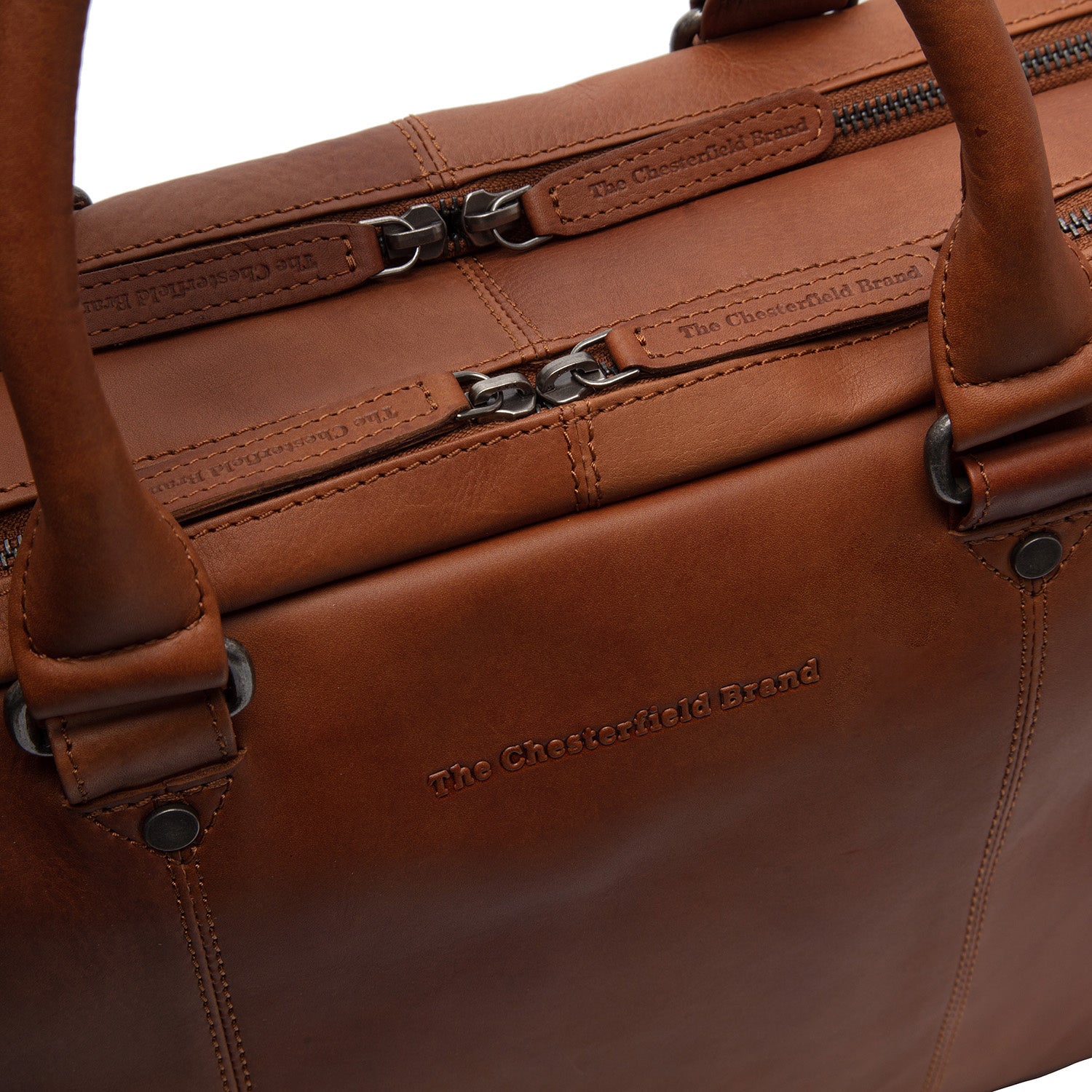 Leather Laptop Bag Cognac Boston