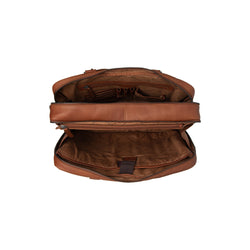 Leather Laptop Bag Cognac Boston