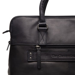 Leather Laptop Bag Black Cameron