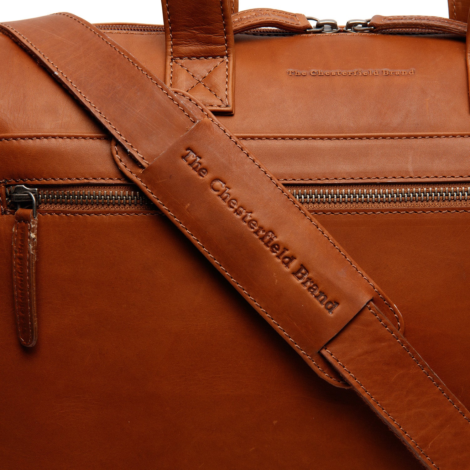 leren laptoptas cognac levanto