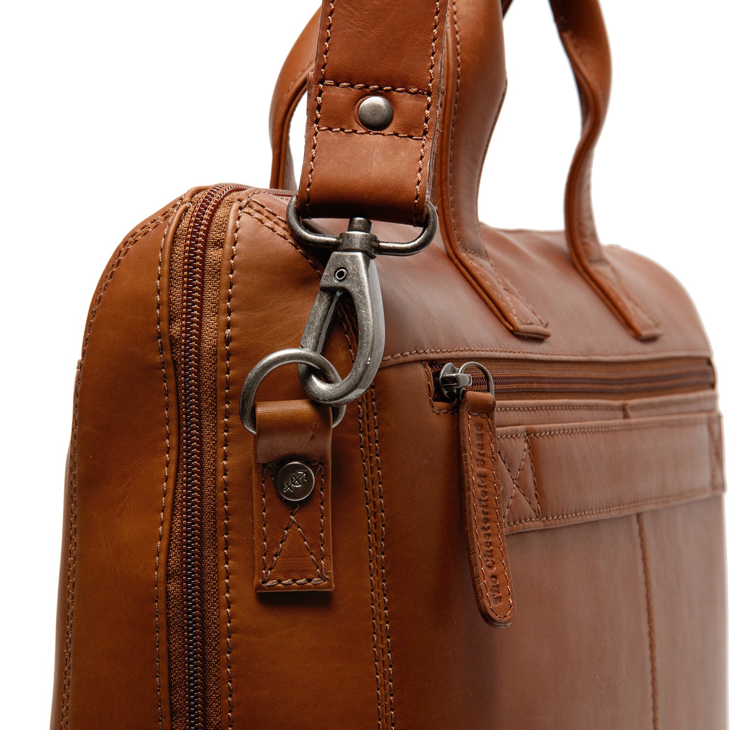 leren laptoptas cognac levanto