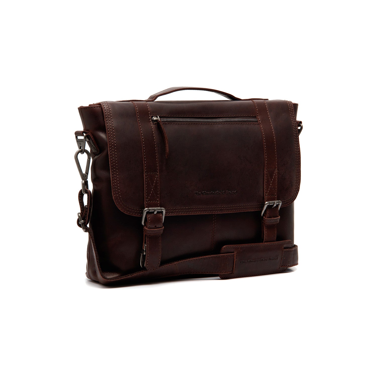 Leather Laptop Bag Brown Vento