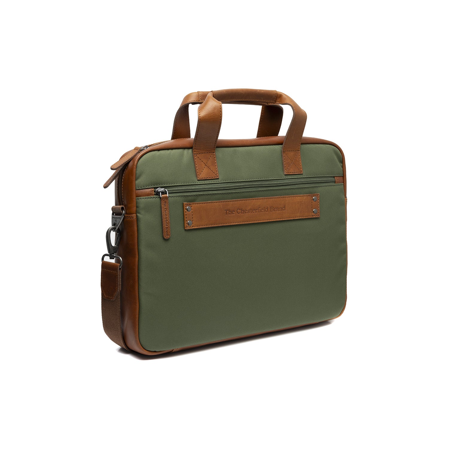 Leather Laptop Bag Olive Green Narvik