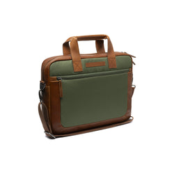 Leather Laptop Bag Olive Green Narvik