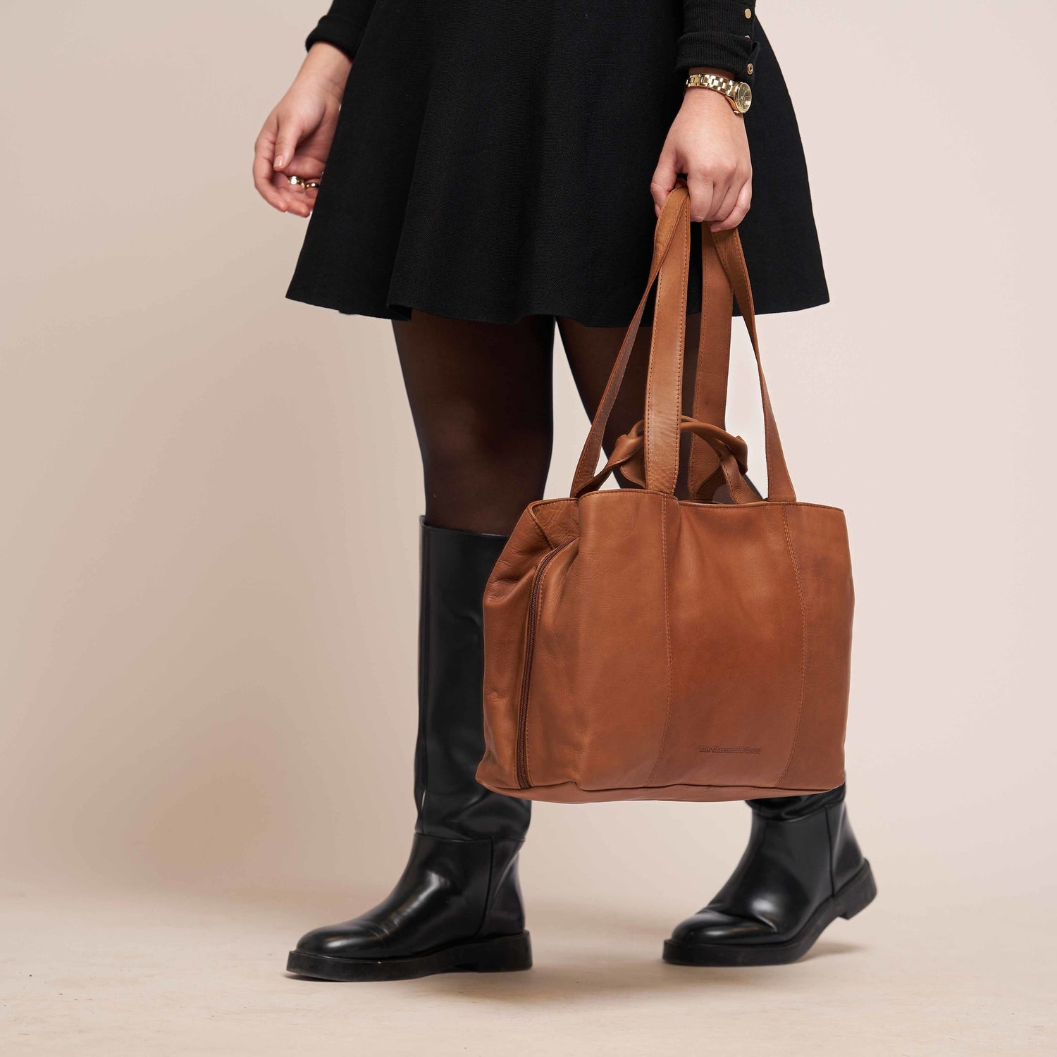 Leather Shoulder Bag Cognac Gail