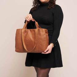 Leather Shoulder Bag Cognac Gail