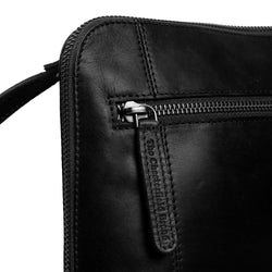 Leather Shoulder Bag Black River