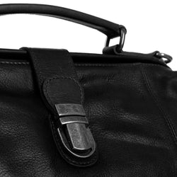 Sac à Bandoulière en Cuir Noir Shaun