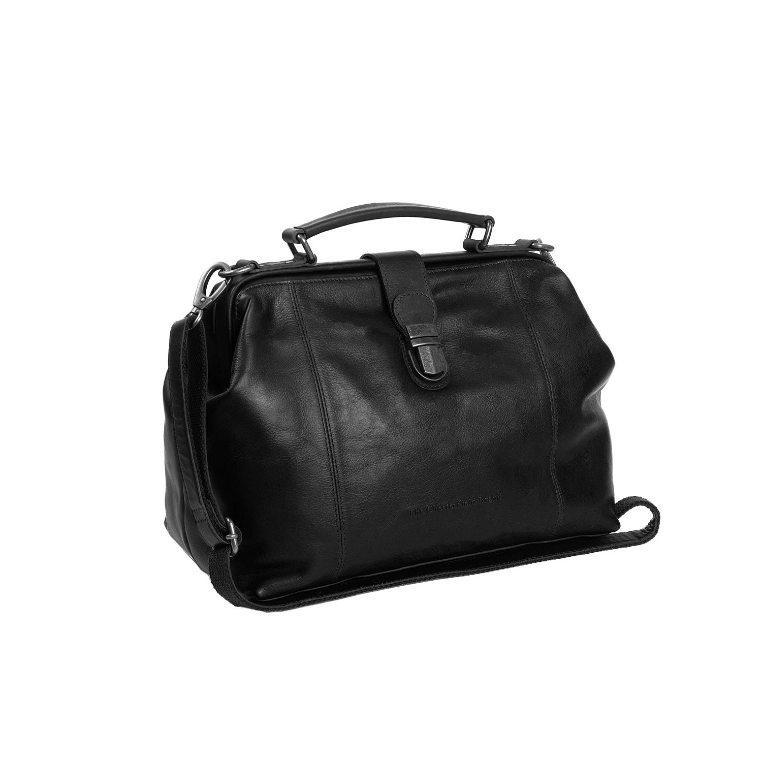 Sac à Bandoulière en Cuir Noir Shaun