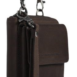 Leather Phone Pouch Brown Malaga