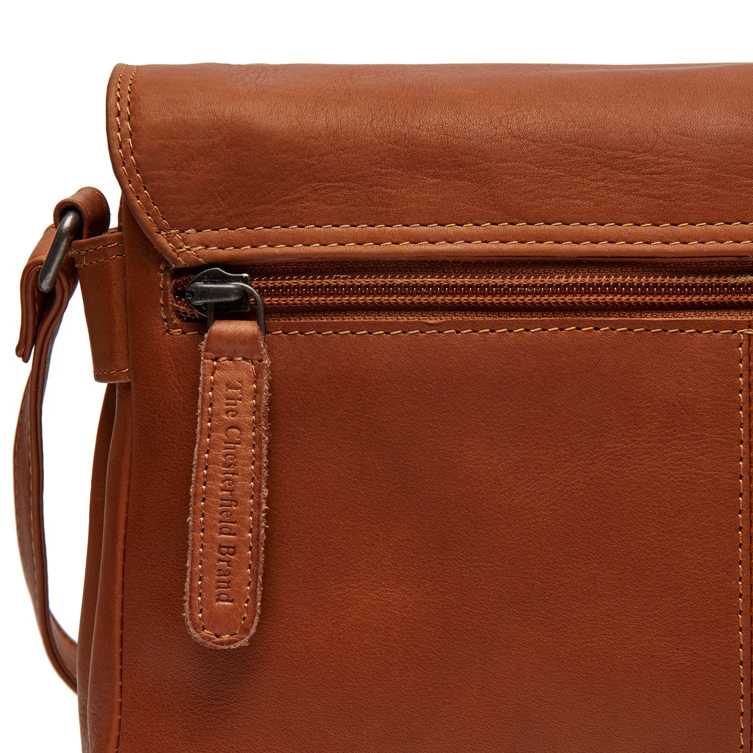 Leather Shoulder Bag Cognac Reston