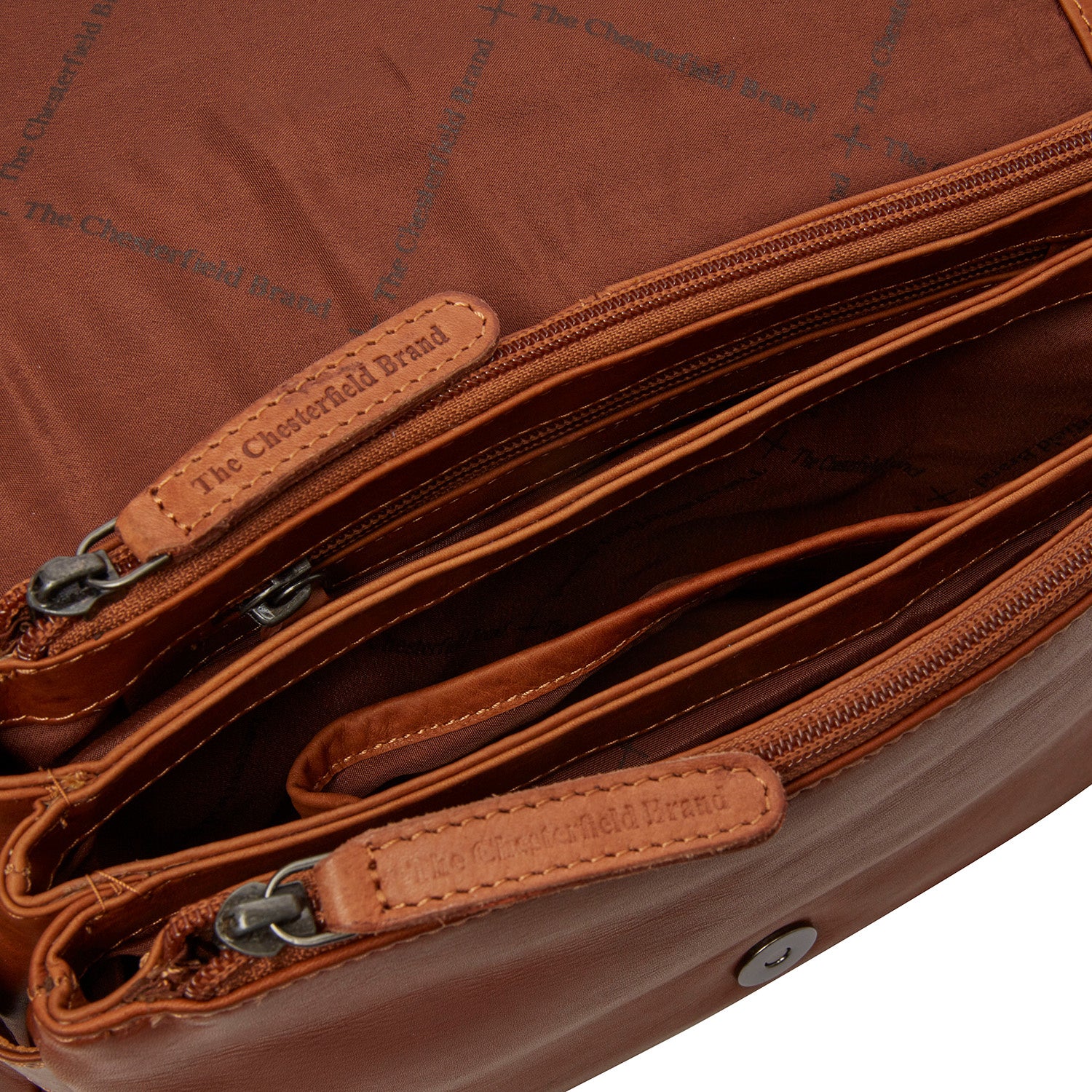 Leather Shoulder Bag Cognac Reston