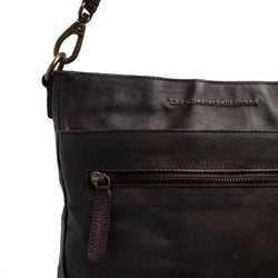 Leather Shoulder Bag Brown Tucson Black Label