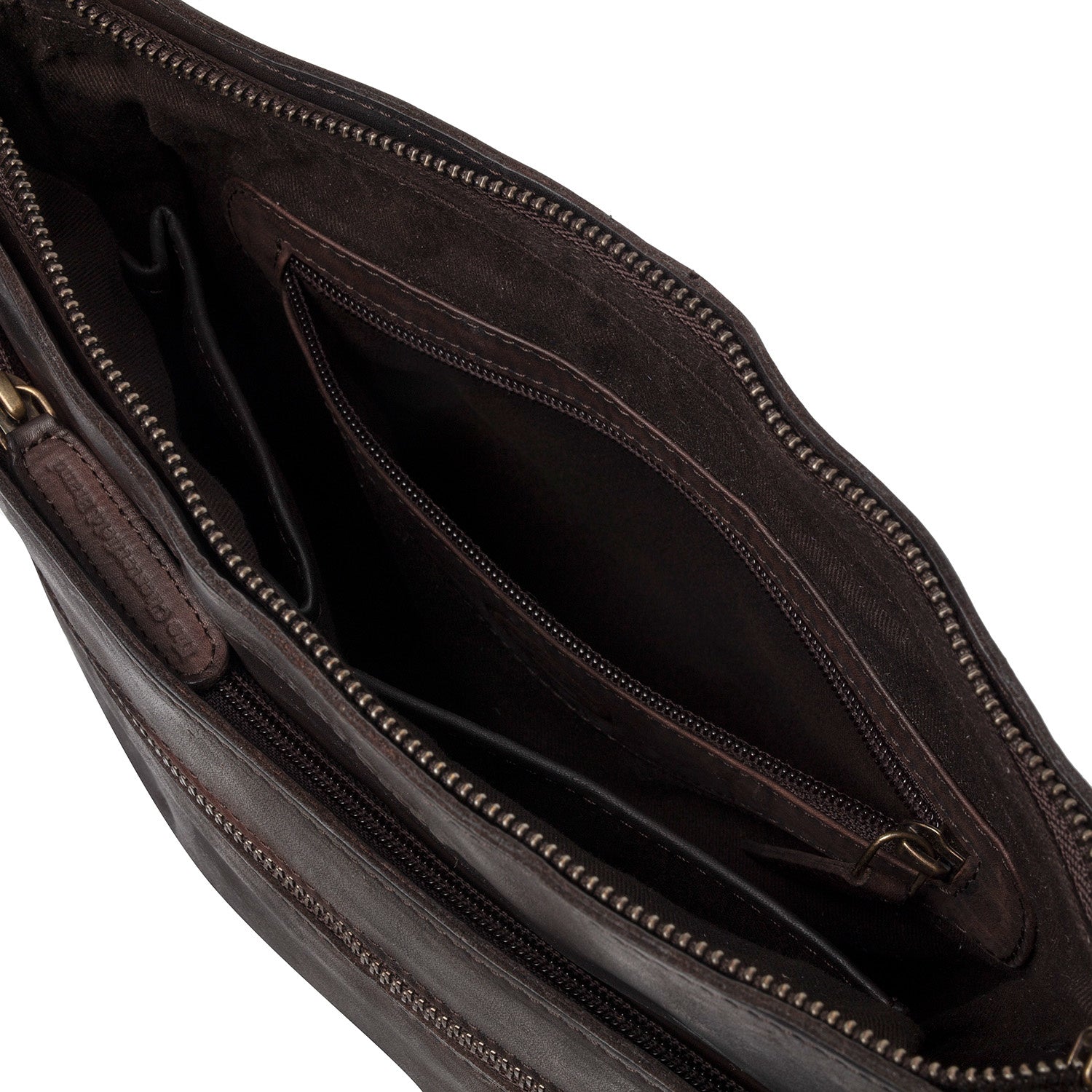 Leather Shoulder Bag Brown Tucson Black Label