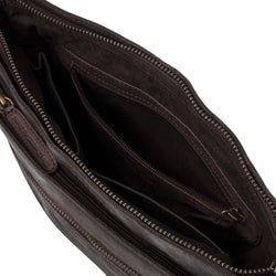 Leather Shoulder Bag Brown Tucson Black Label