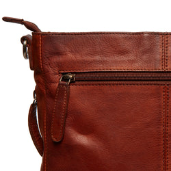 Leather Shoulder Bag Cognac Tucson Black Label