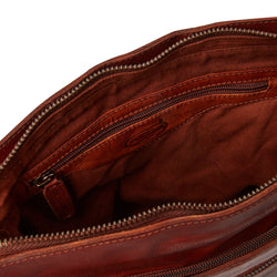 Leather Shoulder Bag Cognac Tucson Black Label