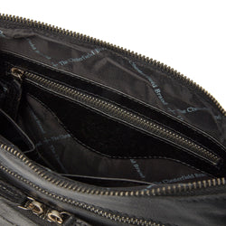 Leather Shoulder Bag Black Tula