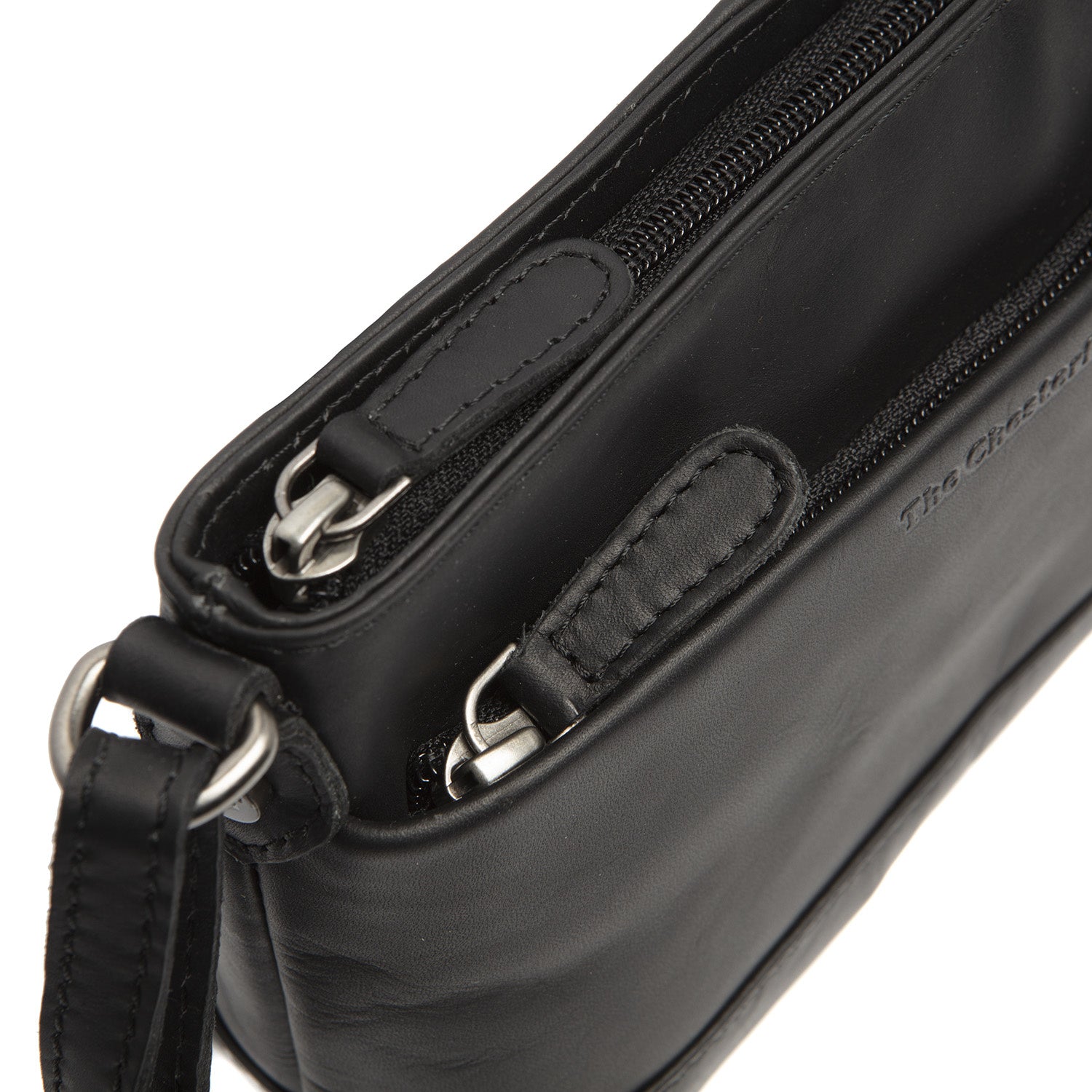 Leather Shoulder Bag Black Salerno