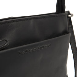 Leather Shoulder Bag Black Salerno