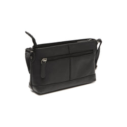 Leather Shoulder Bag Black Salerno