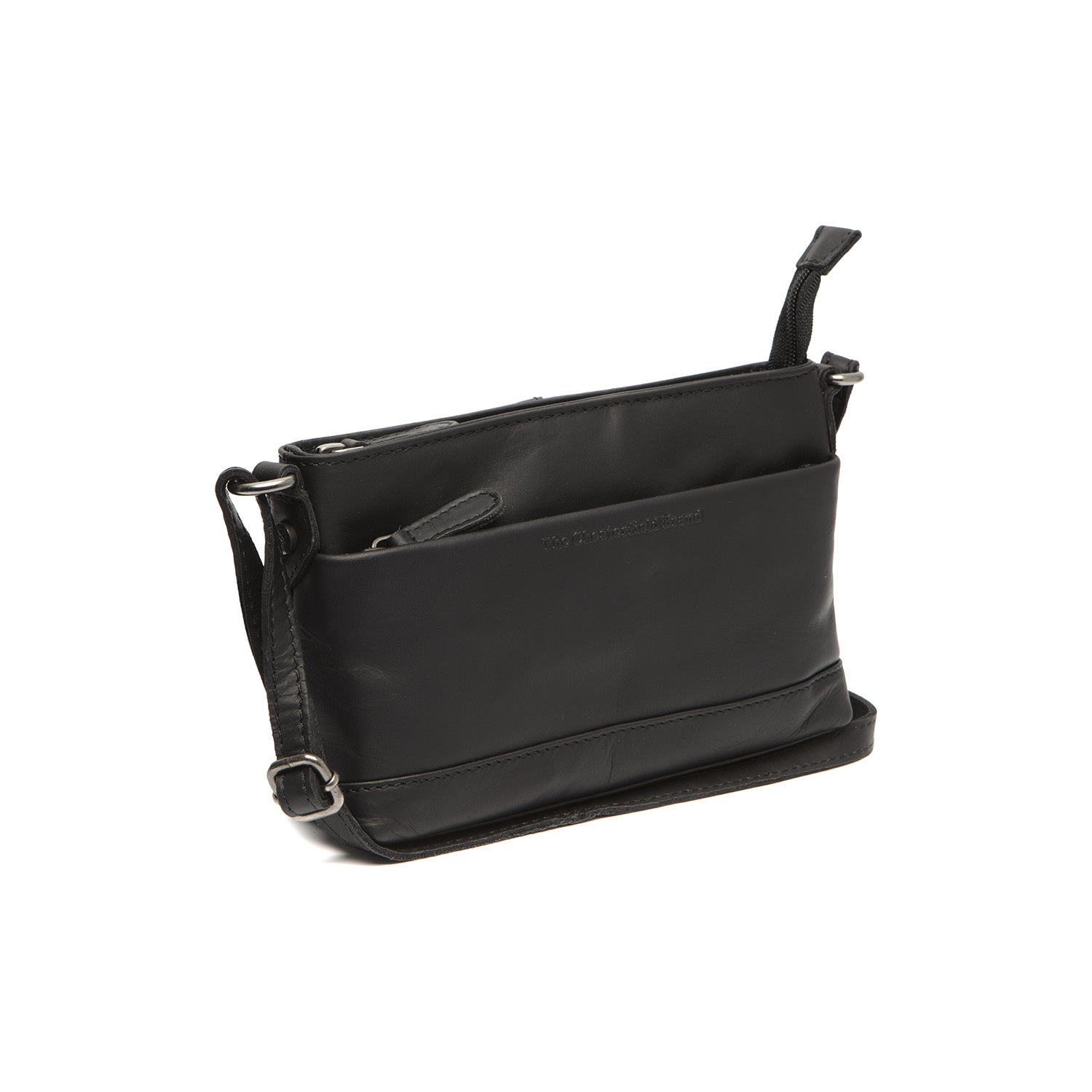 Leather Shoulder Bag Black Salerno