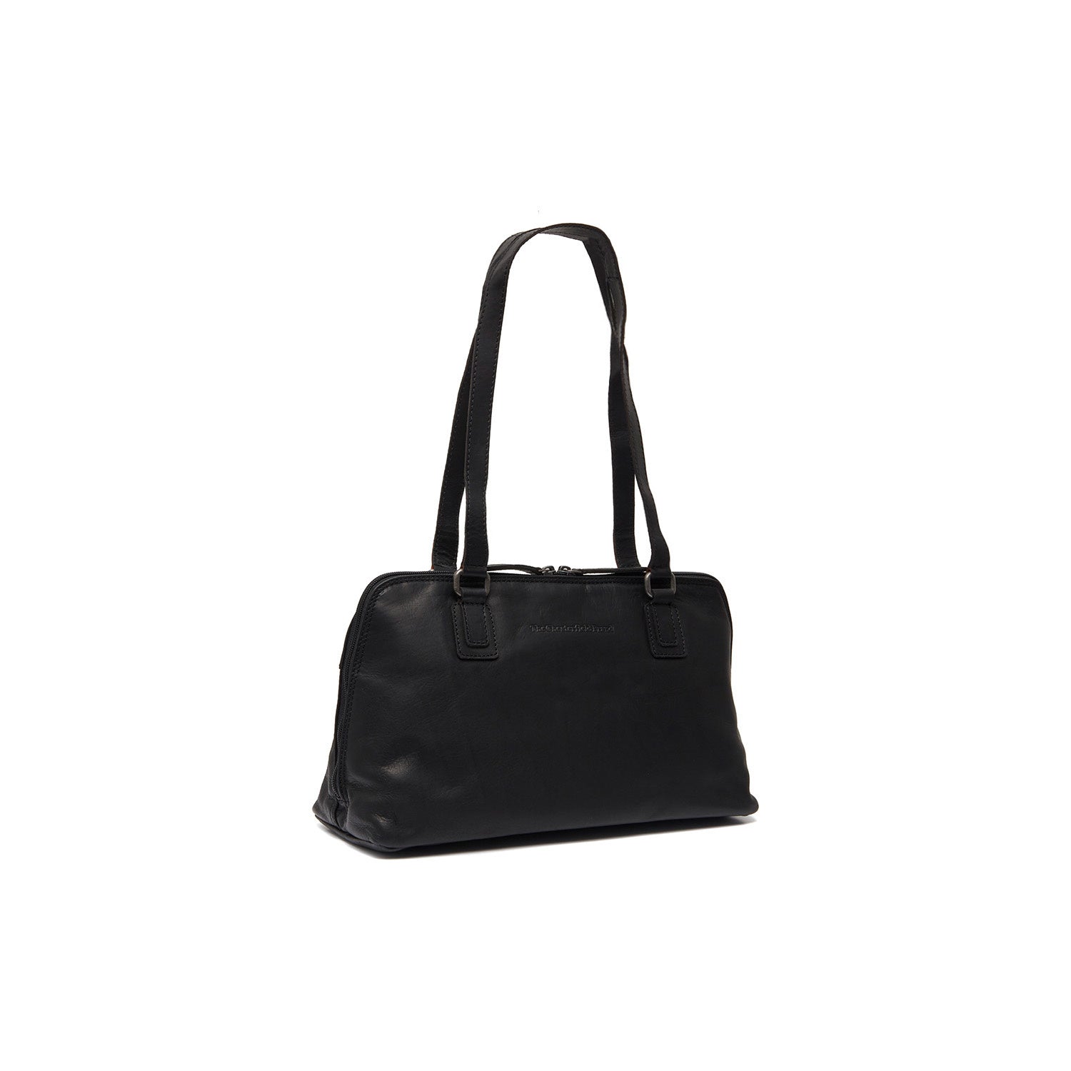 Leather Shoulder Bag Black Santorini