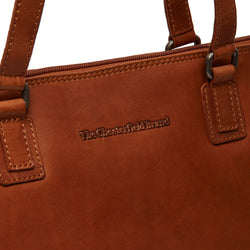 Leather Shoulder Bag Cognac Santorini