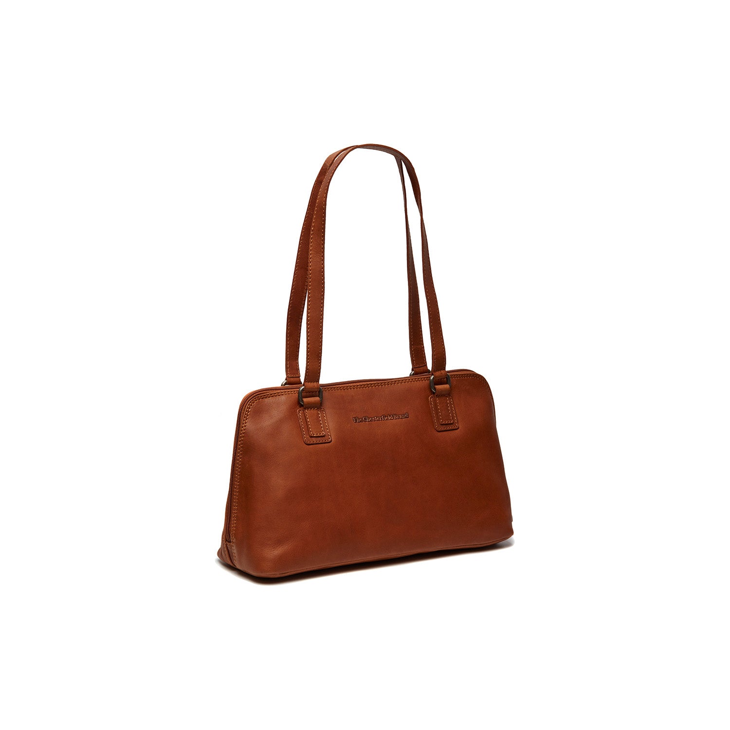 Leather Shoulder Bag Cognac Santorini