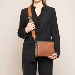 Leather Shoulder Bag Cognac Palermo