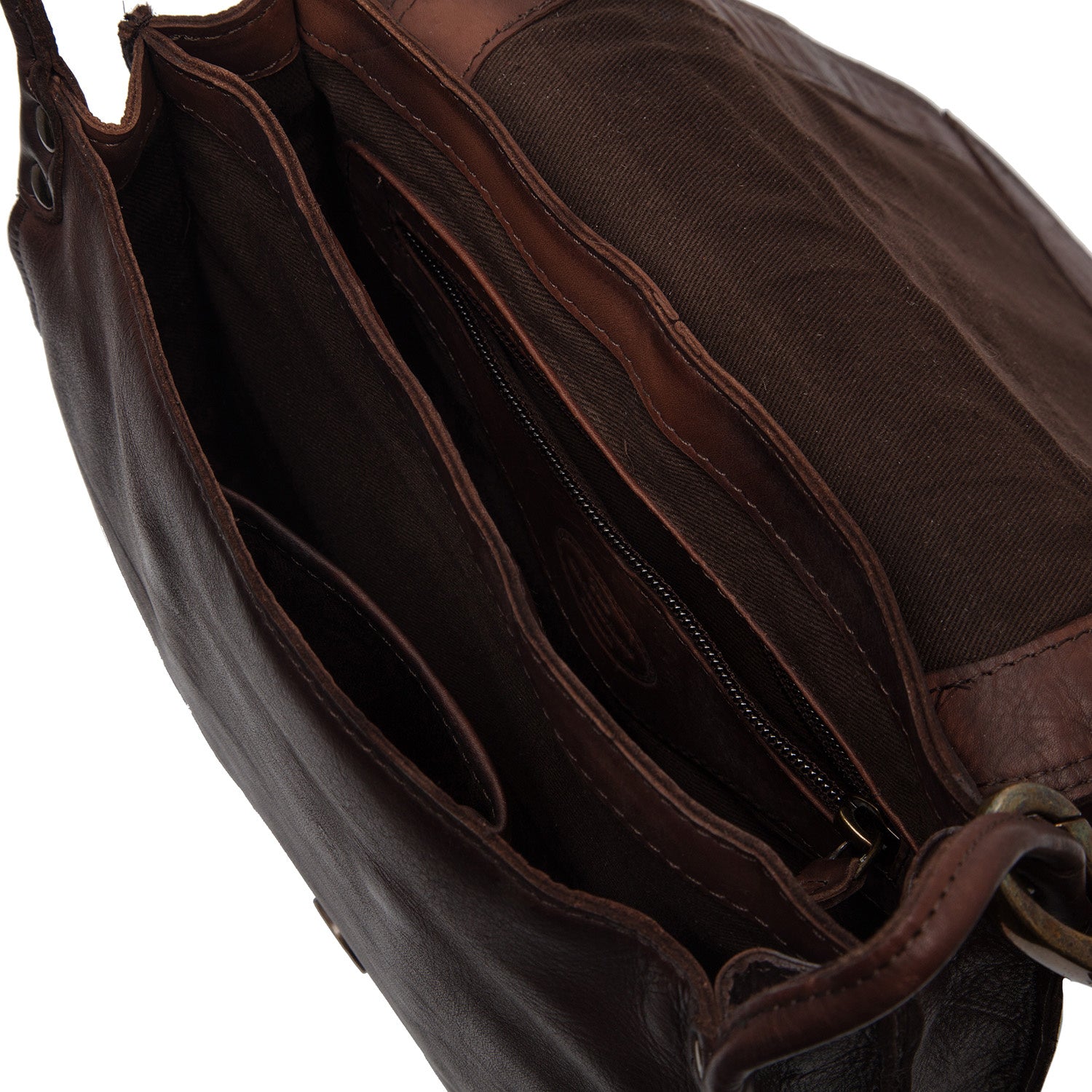 Leather Shoulder Bag Brown Sumatra Black Label