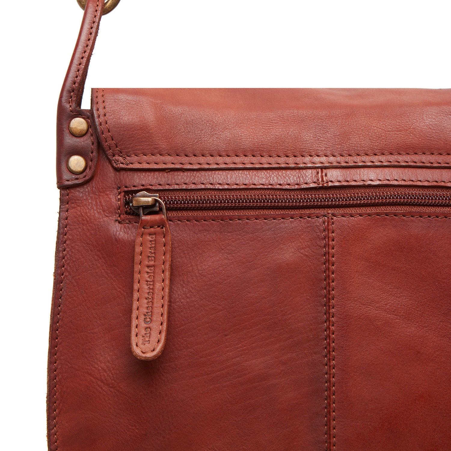 Leather Shoulder Bag Cognac Sumatra Black Label