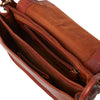 Leather Shoulder Bag Cognac Sumatra Black Label